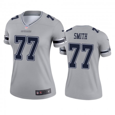 Camiseta Mujer NFL Dallas Cowboys Tyron Smith 77 Silver Inverted Legend